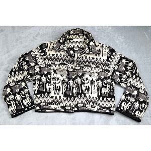 Women's Vintage Paris Sport Club Desert‎ Art Woven Cotton Jacket Size Large